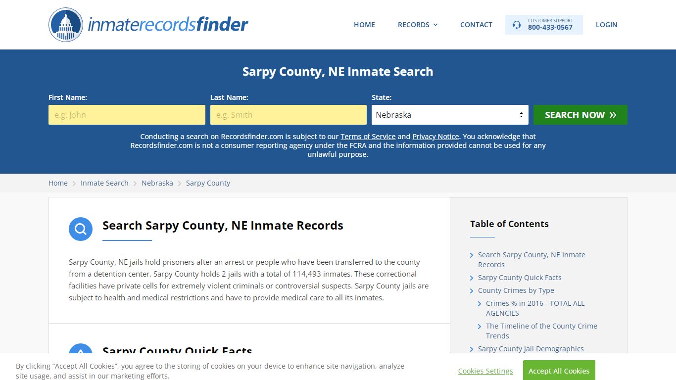 Sarpy County, NE Inmate Lookup & Jail Records Online