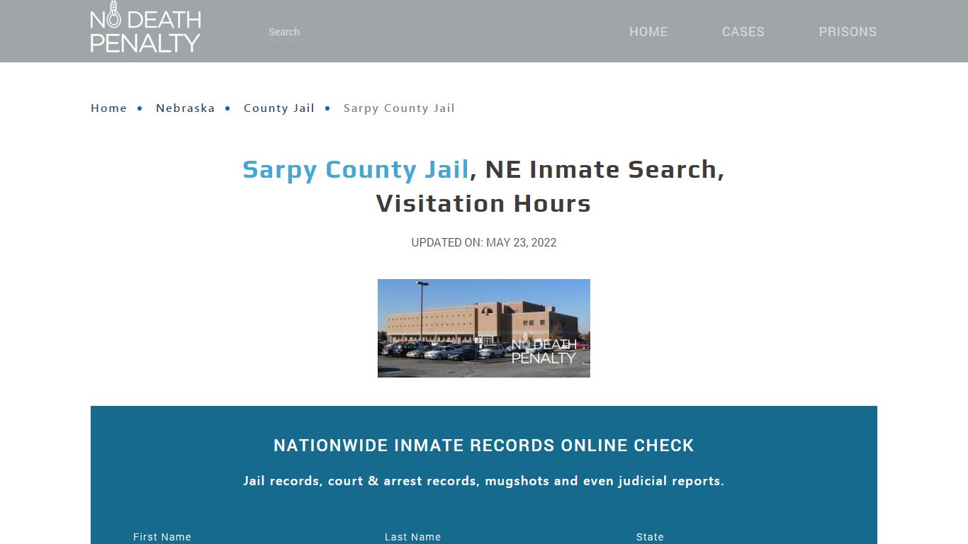 Sarpy County Jail, NE Inmate Search, Visitation Hours